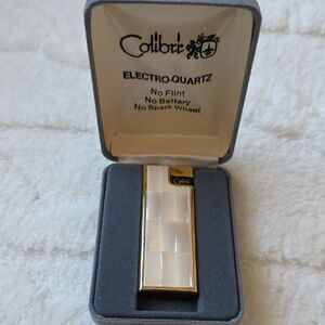Colibri Gold and White Vintage Electro-Quartz Lighter
